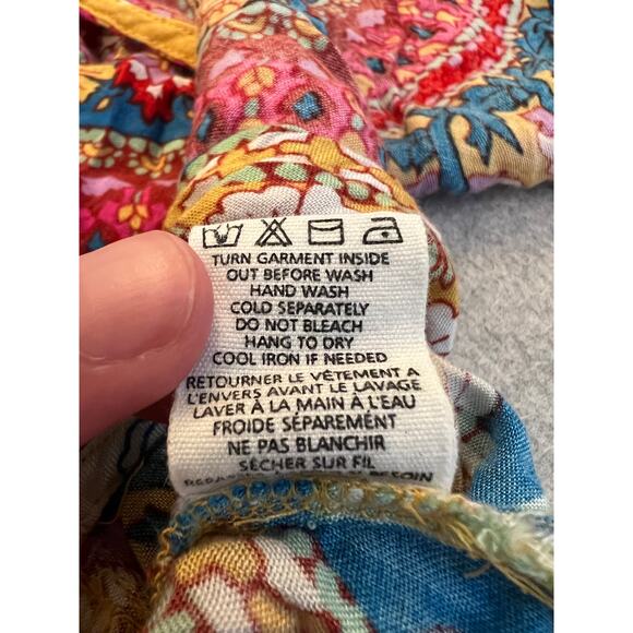 Billabong Cami Top Womens Medium 100% Rayon Halter‎ Bohemian Mandala Floral Pink - Picture 6 of 16